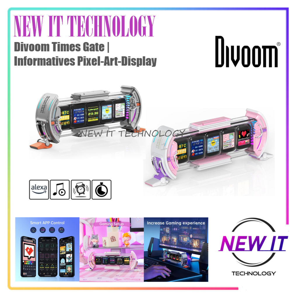 DIVOOM TIMES GATE & TIMES FRAME Pixel Art Informative Display Desktop Companion Dynamic Light Effect
