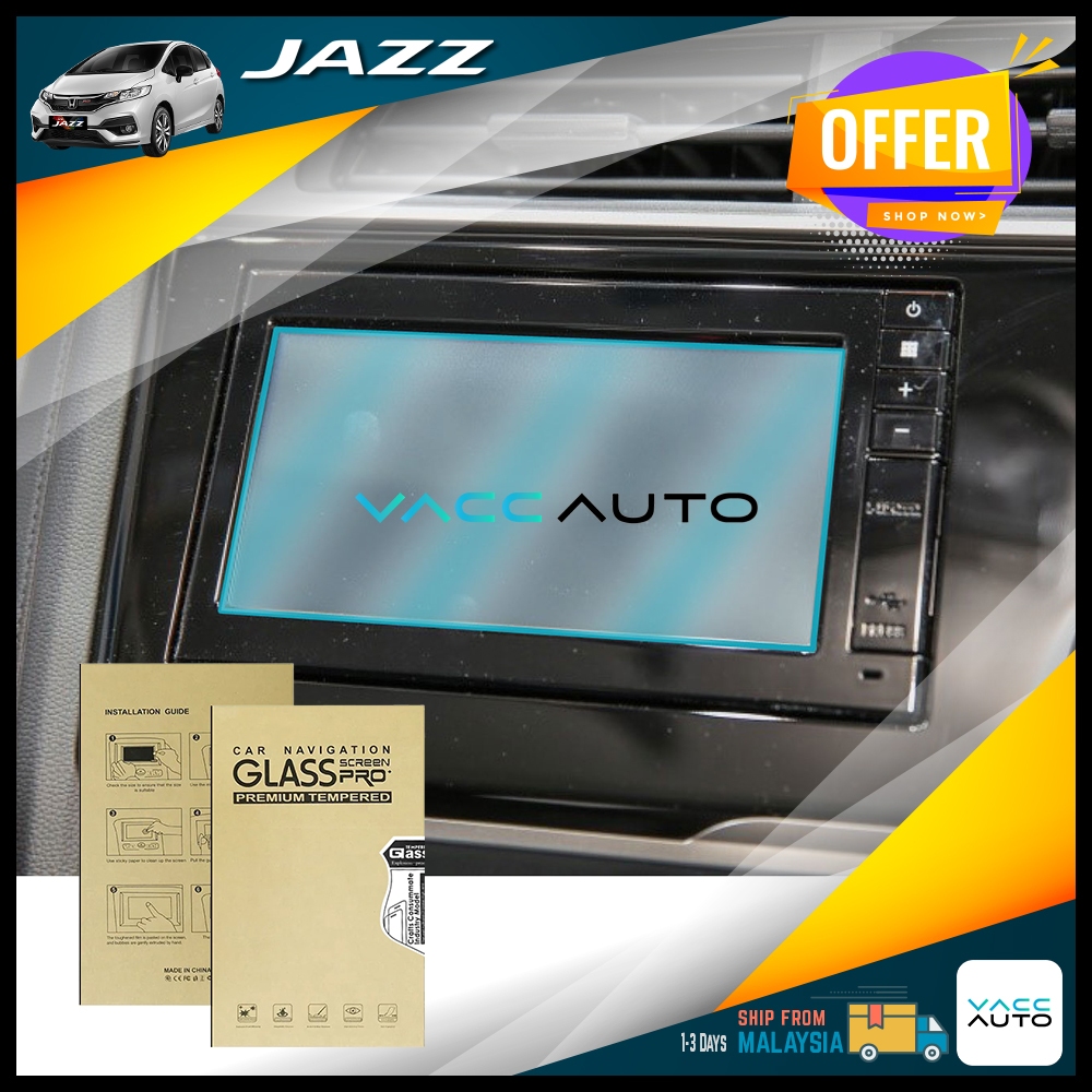 Honda Jazz Fit GK GK5 T5A 3rd 2014-2026 Tempared หัวแก้วหน่วยหน้าจอคอนโซลกลางเครื่องเล่นมัลติมีเดีย 