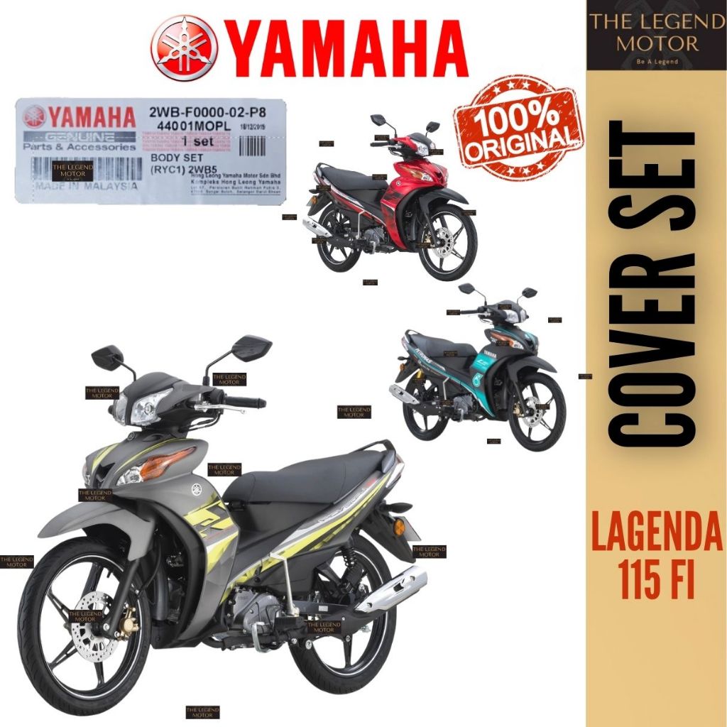 LAGENDA115 FI LAGENDA 115 SRL115FI SRL115 Coverset Cover Body Set สีดํา Petronas 2WB-F0000-03-P9 Yam