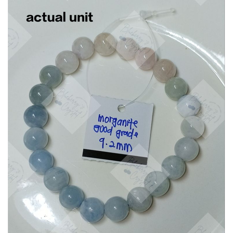 MILKY MORGANITE (9.2MM/10.3MM) CRYSTAL BRACELET