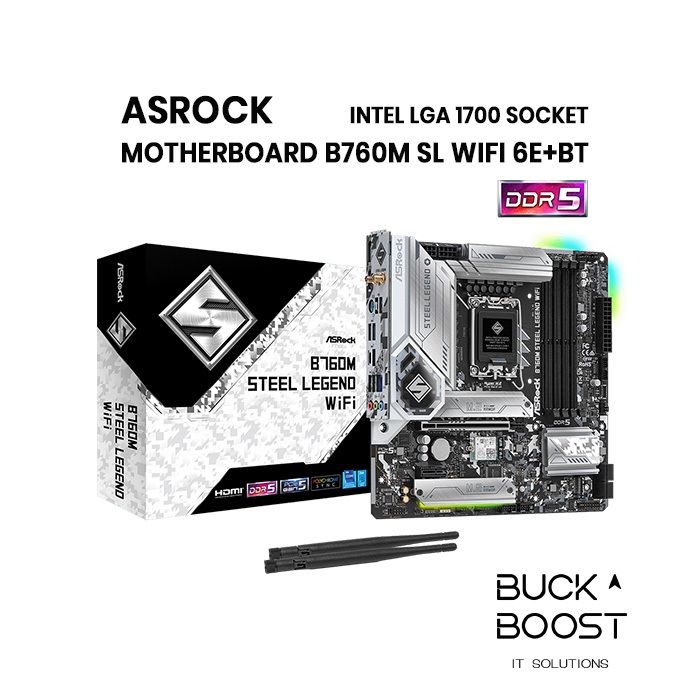 ASROCK B760M STEEL LEGEND WIFI DDR5 MICRO ATX (mATX) INTEL LGA 1700 MOTHERBOARD