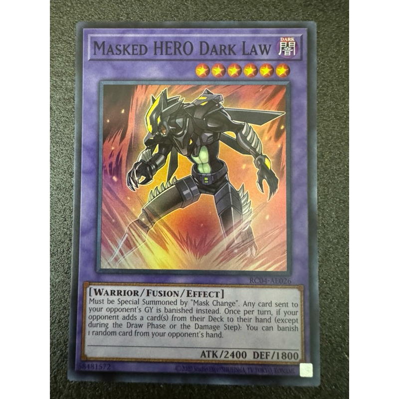 Masked Hero Dark Law YuGiOh RC04-AE026 RC04-JP026