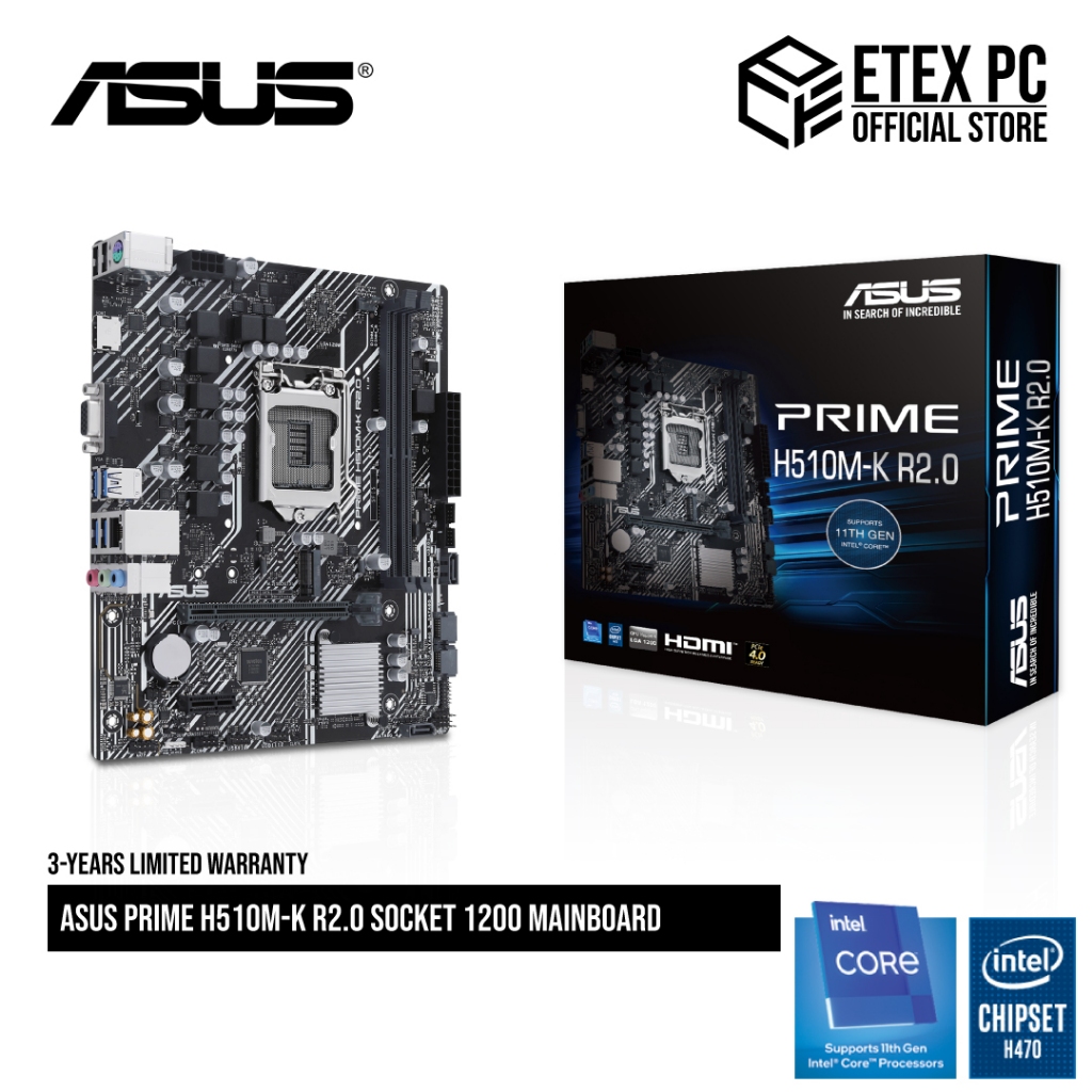 ASUS Prime H510M-K R2.0 ซ็อกเก็ต 1200 เมนบอร์ด PRIME H510M-K R2.0