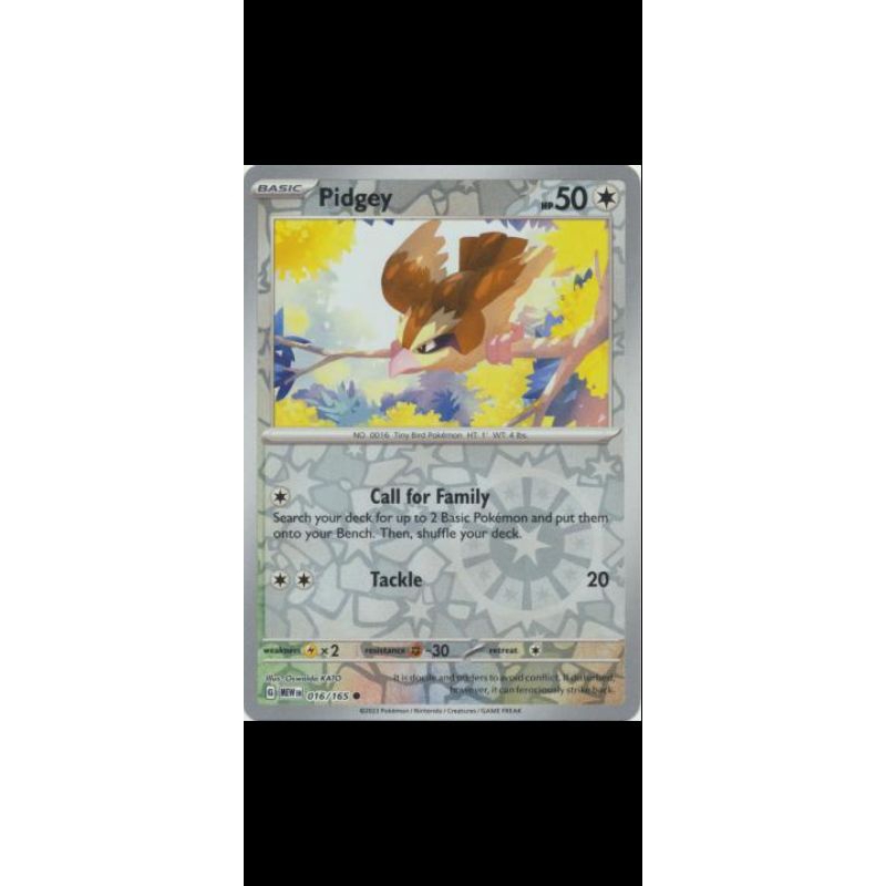Pokemon TCG Pidgey 151 และเปลวไฟออบซิเดียน