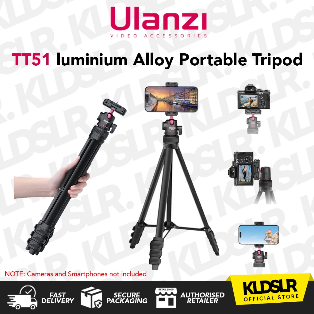 Ulanzi TT51 อลูมิเนียมอัลลอยด์ขาตั้งกล้องแบบพกพา T089GBB1 2 in 1 กล้องโทรศัพท์วิดีโอขาตั้ง Travel ขา