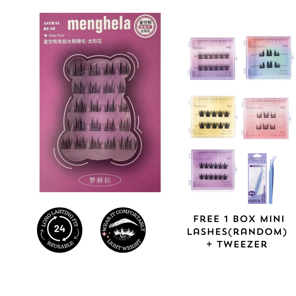 BQI-36pcs Self-กาวขนตาปลอม 3 วินาทีสวมใส่ไม่มีกาวต้องการ Faux Mink Lashes Extension Curly หนา Wispy 