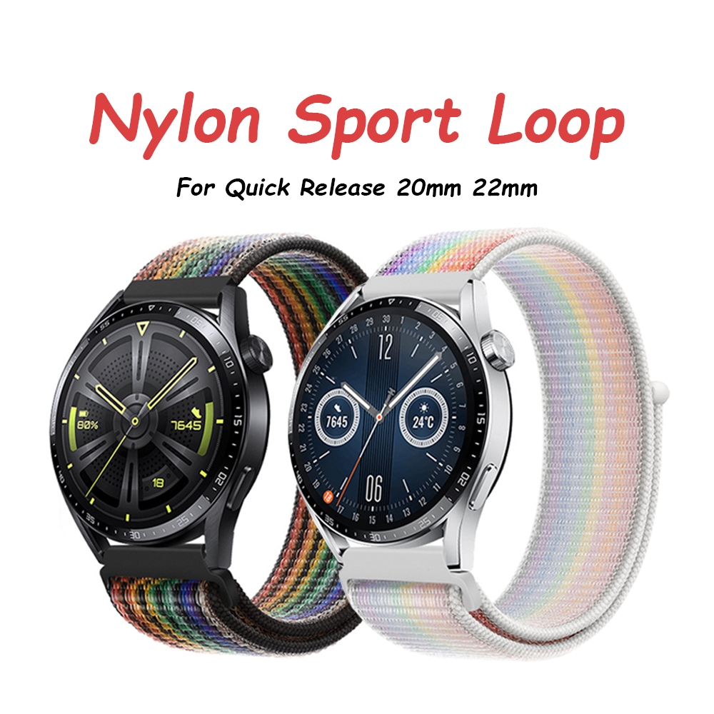 [MY] Samsung, Huawei, Garmin, Fossil, Smartwatch Sport Loop Nylon Strap Watch Band - 20mm & 22mm