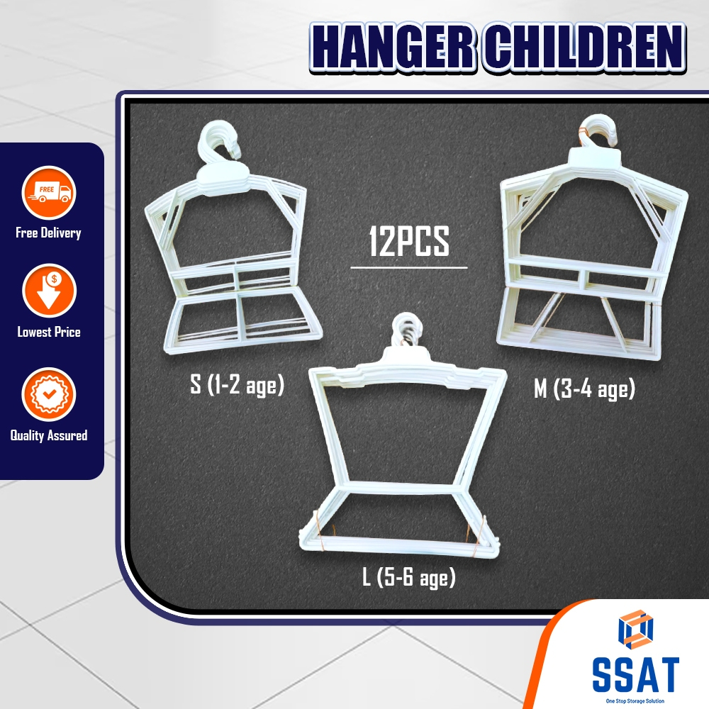 (12 ชิ้น/pkt) ไม้แขวนเสื้อของ CHILDREN / ไม้แขวนเสื้อ 12 ชิ้น/pkt