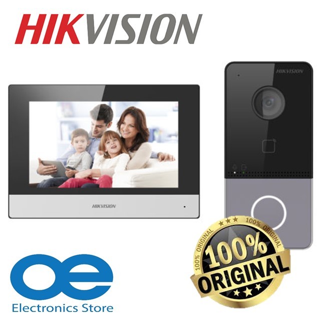 HIKVISION DS-KIS603-P(C) เครือข่าย 2MP H.264 หน้าจอสัมผัสขนาด 7 นิ้ว Wi-fi และ POE รองรับชุดอินเตอร์
