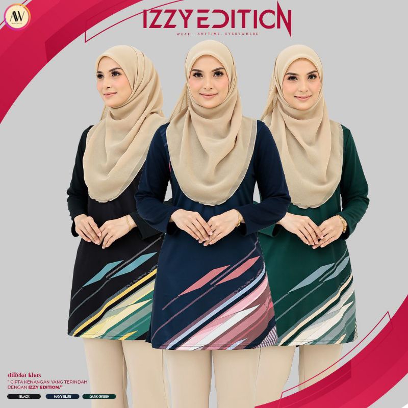 IZZY EDITION PLUS ขนาด 3XL-6XL TSHIR MUSLIMAH MICROFIBER โดย AWANAZSTYLE