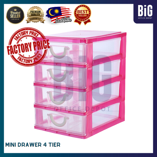 MINI DRAWER 4 TIER SMALL/BIG TRANSPARENT / 4 TIER MINI DRAWER กล่องเก็บของ/CLEARERS