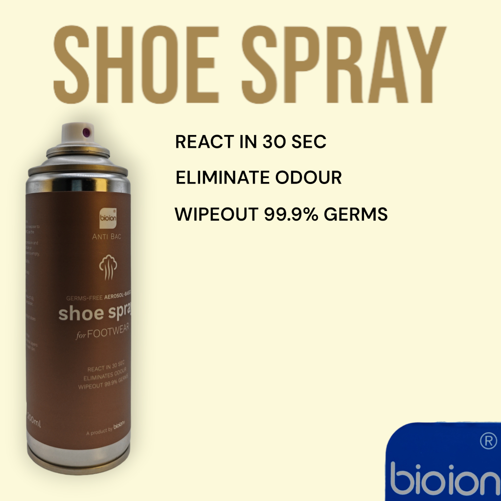 Bioion GERM-FREE SHOES DEODORISER SPRAY - SHOE CARE - Shoe Disinfectant & Anti odor Spray Sanitizer