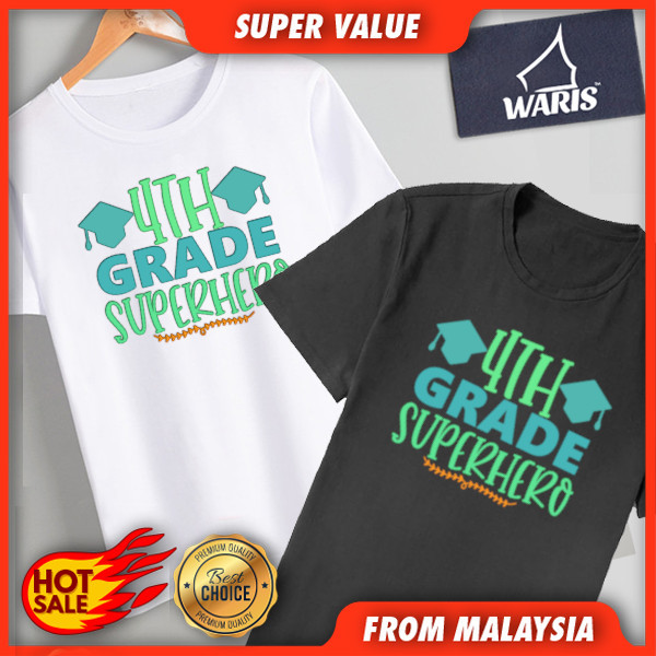 HOT 4th Grade Superhero 2 T-Shirt Kids & Adult - Cotton 100% QAM