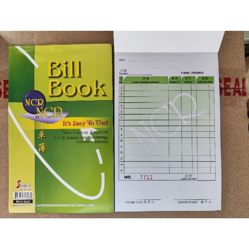 58" NCR 302 No.NCR Buku บิล / บิล bk-1pc