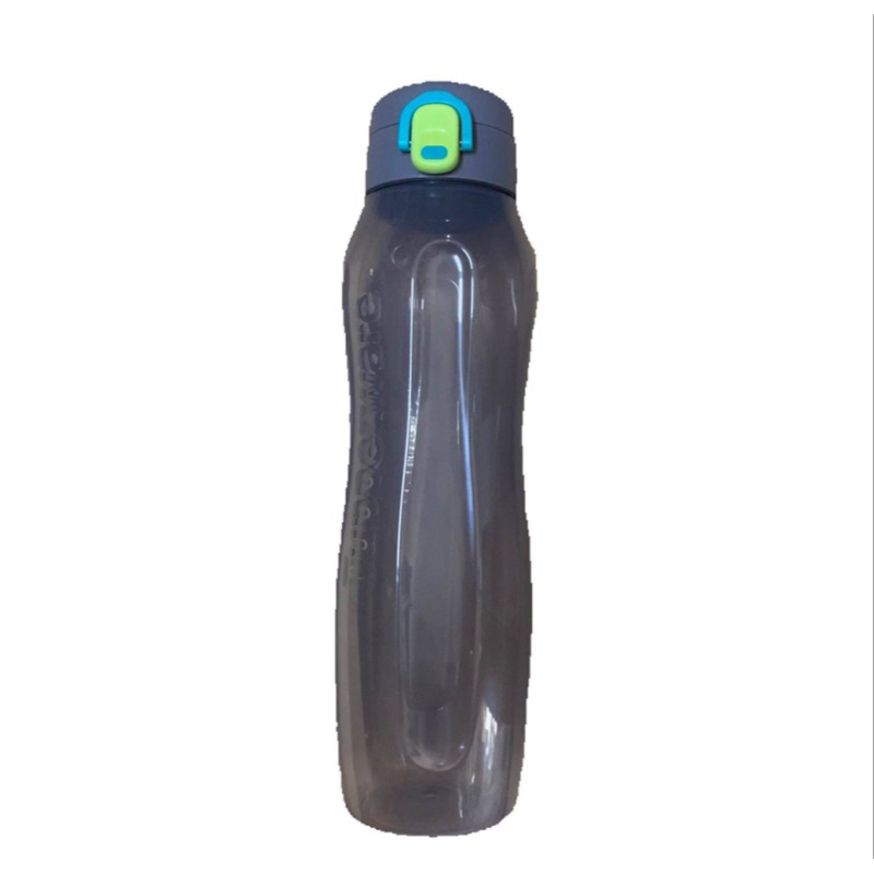 Tupperware Slim Eco Bottle พร้อมฝาปิดเปิดง่าย 1L / 1000ml สีเทา สีดํา - 1 ชิ้น