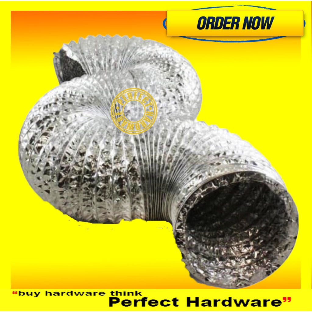 ALUMINIUM EXHAUST DUCTING HOSE 4X3M / 6X 3M / 7"X 3M / 4"x 8" PIPE REDUCER