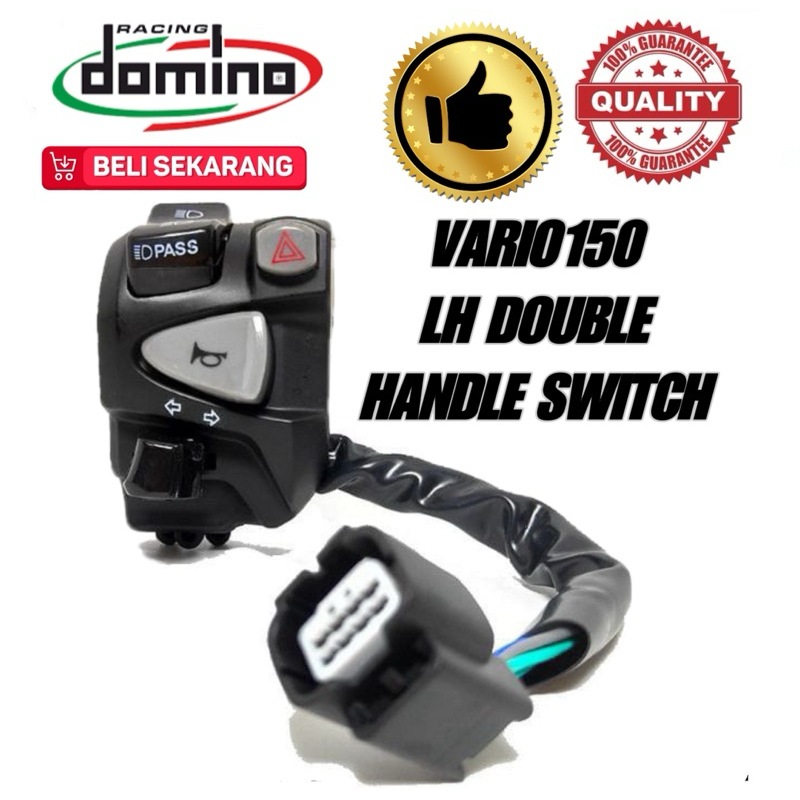 DOMINO LETF DOUBLE HANDLE SWITCH VARIO125 VARIO150 ใหม่ PNP SOCKET SWITCH KIRI ซ้าย
