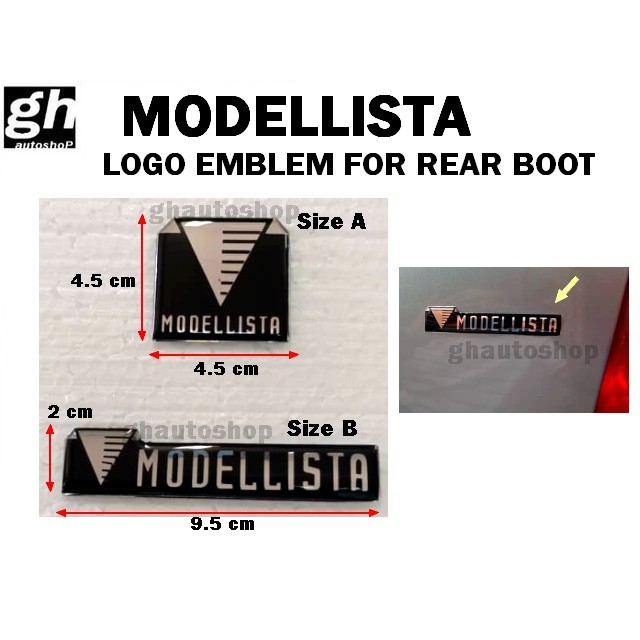 ตราสัญลักษณ์โลโก้ MODELLISTA สําหรับบูทหลัง