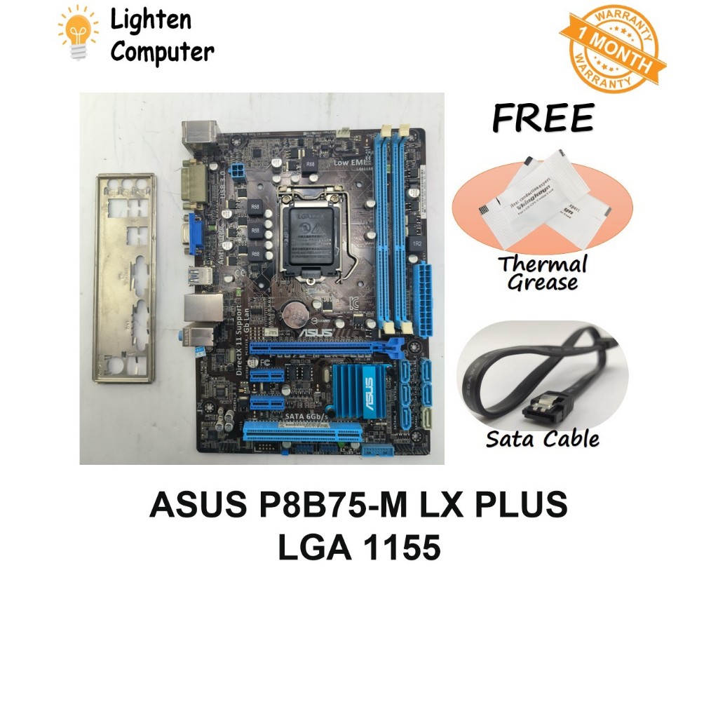 ASUS P8B75-M LX PLUS MOTHERBOARD B75 mATX LGA 1155 - ใช้แล้ว