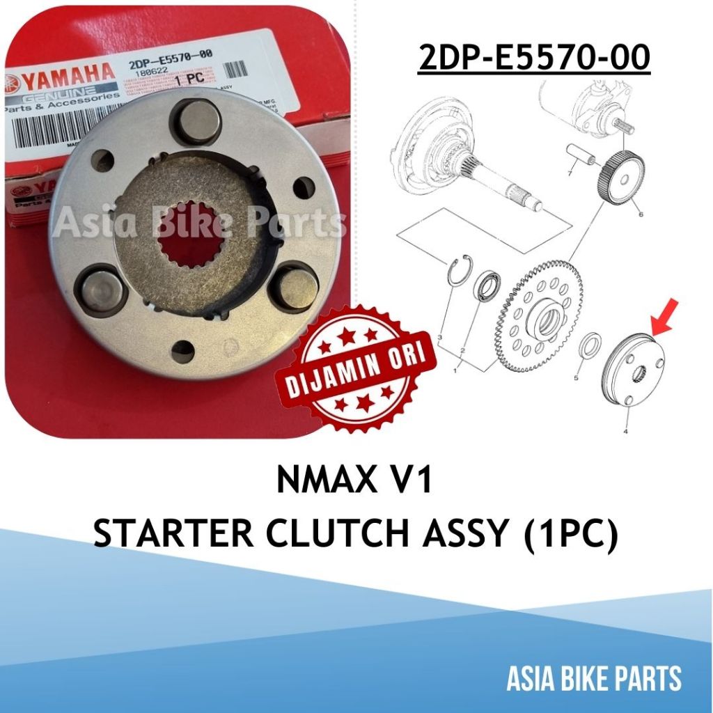 Yamaha NMAX V1 Starter One Way Bearing Starter Clutch Assy - 2DP-E5570-0-00