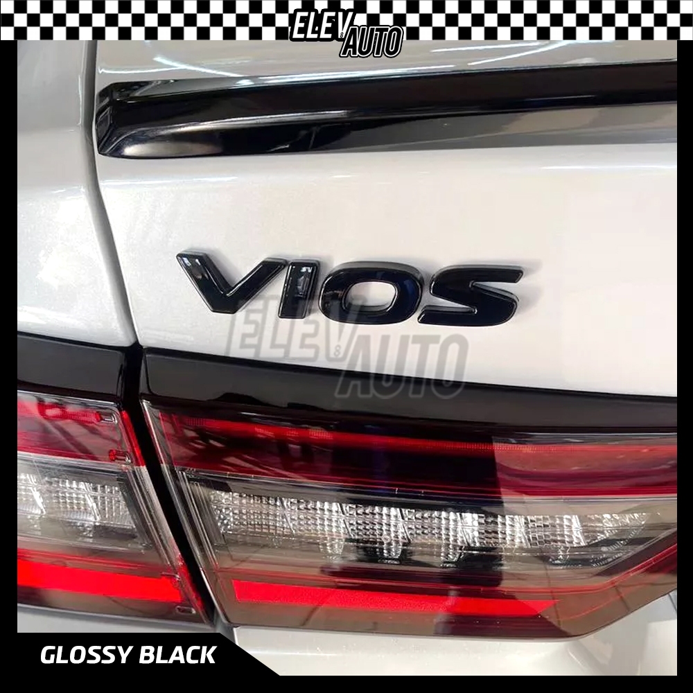 Toyota Vios 2023 2024 CARBON BLACK Toyota Logo Emblem VIOS ด้านหลัง Word Car Emblem Logo Accessories GE - รูปที่ 5