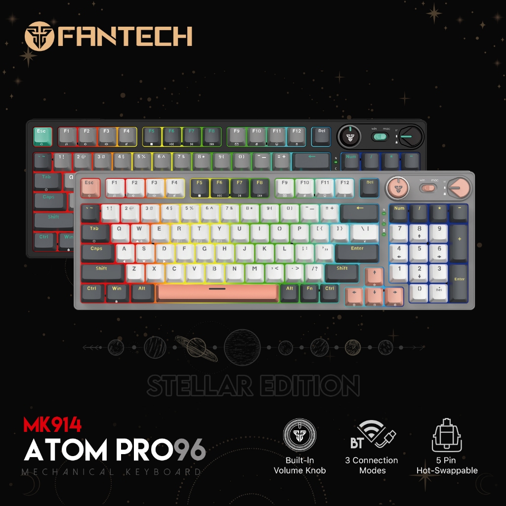 FANTECH STELLAR EDITION MK912/MK913/MK914 ATOM PRO คีย์บอร์ดเครื่องกลไร้สาย