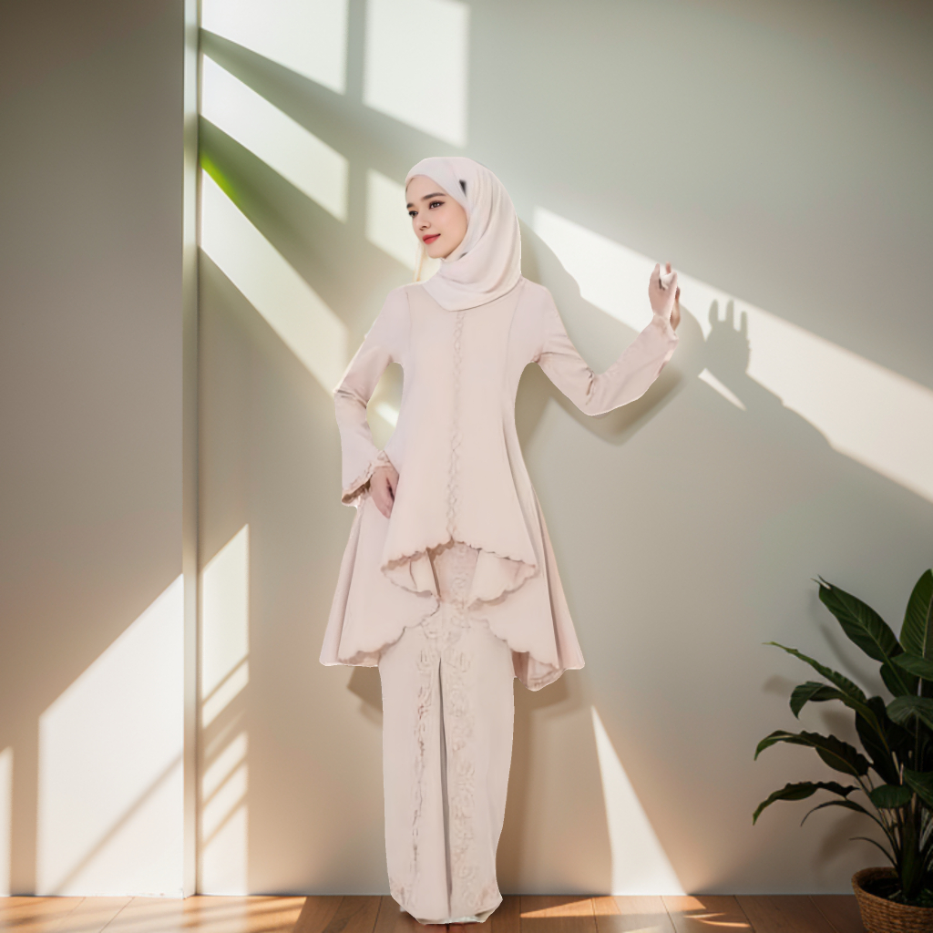 Modern Baju Kurung 2025 STOKK - เย็บปักถักร้อยทองพิเศษสําหรับงานแต่งงาน, หมั้น & Raya! เสื้อผ้าkurungviral