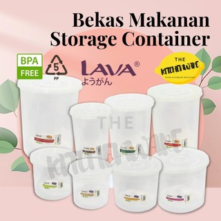 LAVA Transparent Multipurpose Round Container /Food Storage Container Canister / Bekas Makanan Serbaguna/ Food Container