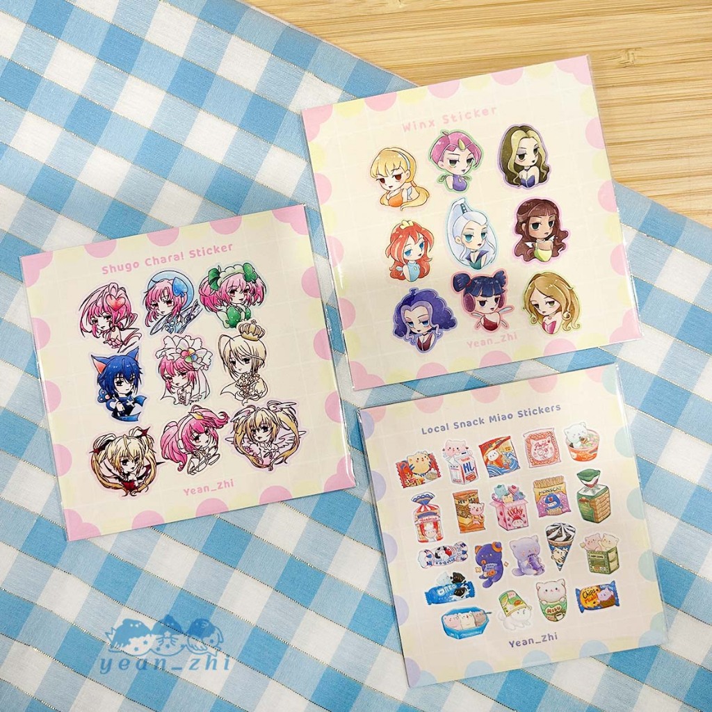 Shugo Chara Winx Miao Snack Fanart Sticker Series