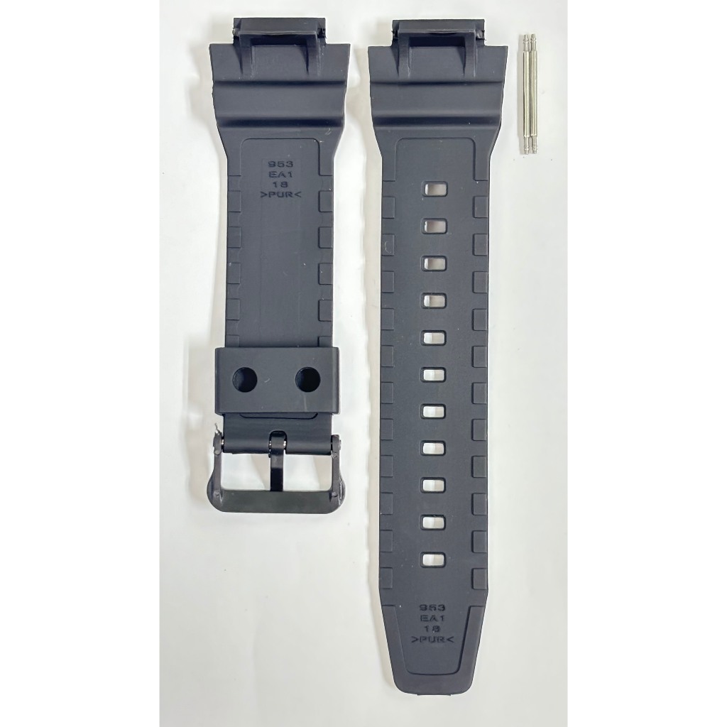 ยางข้อมือ PU สีดํา Tali jamas DW291 & AE1500 PU สําหรับแยม Casio DW291 ขนาด 18 มม. ฟรีแถบสปริงพิน 2 