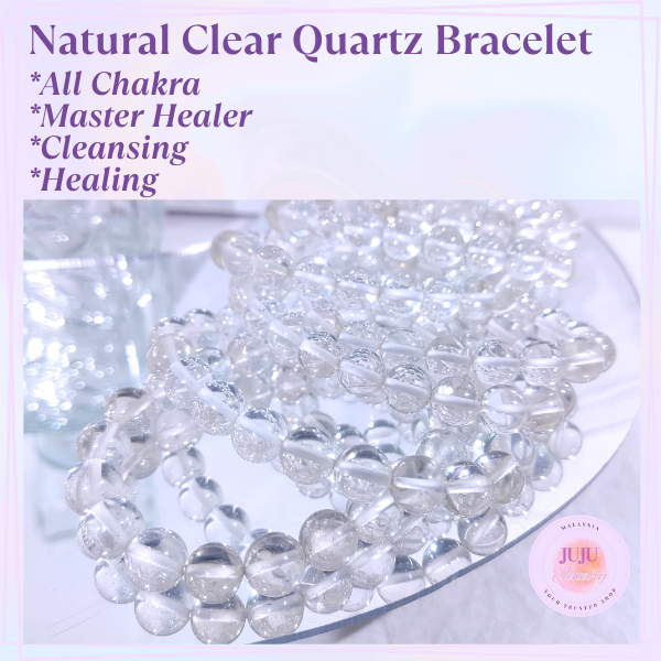 Natural Clear Quartz Plus Phantom Multi-size Master Healer Energy Amplifier Stack Bracelet B101071