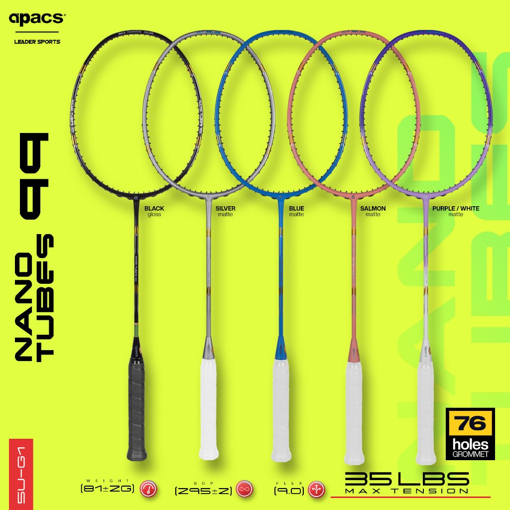 (ฟรี GRIP & STRING)(HEAD HEAVY) APACS BADMINTON CKET NANO TUBES 99 5U