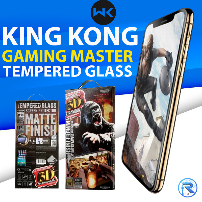 WK King Kong 3D กระจกนิรภัยโทรศัพท์ 16 16Pro 16ProMax 15Pro 15ProMax 14Pro 14ProMax /13/12 Series-Cl