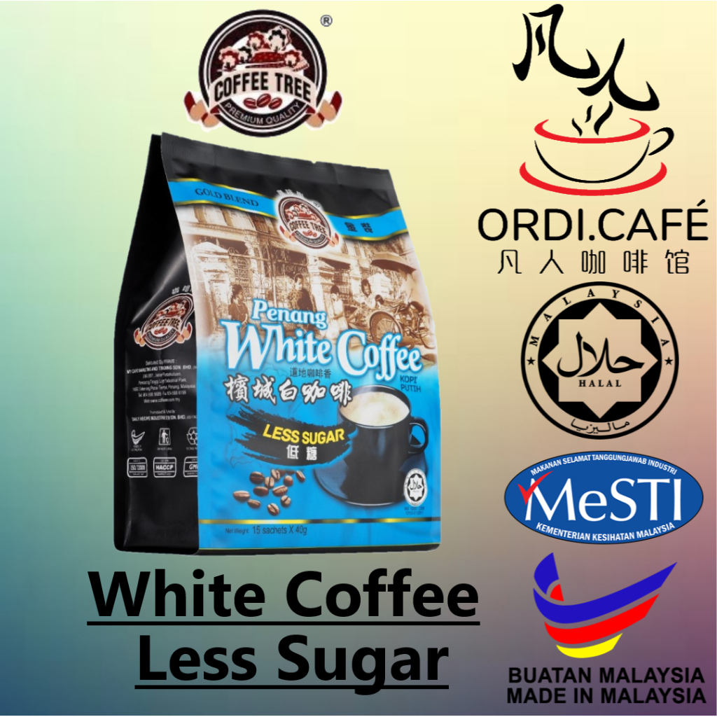 Coffee Tree Penang Less Sugar White Coffee Kopi Putih 15s x 40g