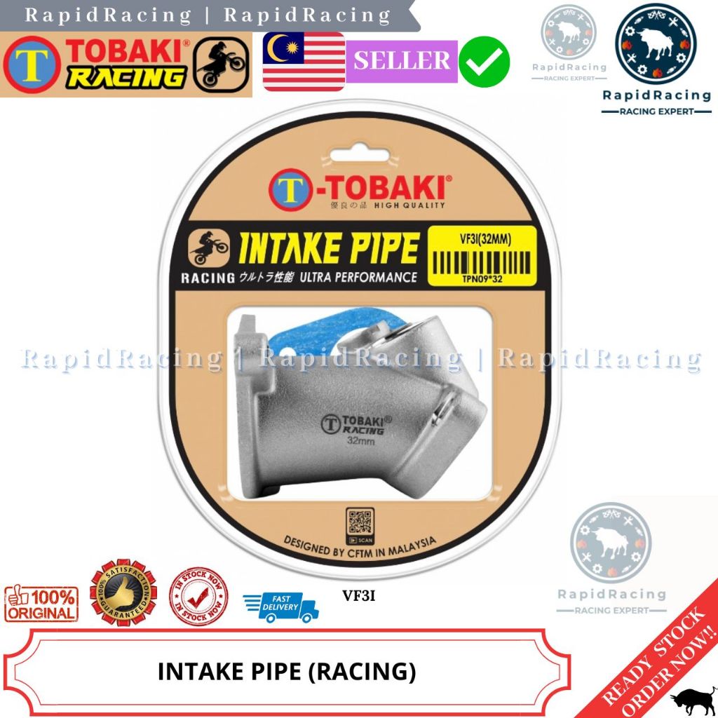 VF3I<< TOBAKI RACING INTAKE PIPE 32/34/36/38MM CARBURETOR INLET MANIFOLD SYM VF31 VF3 VF 3I