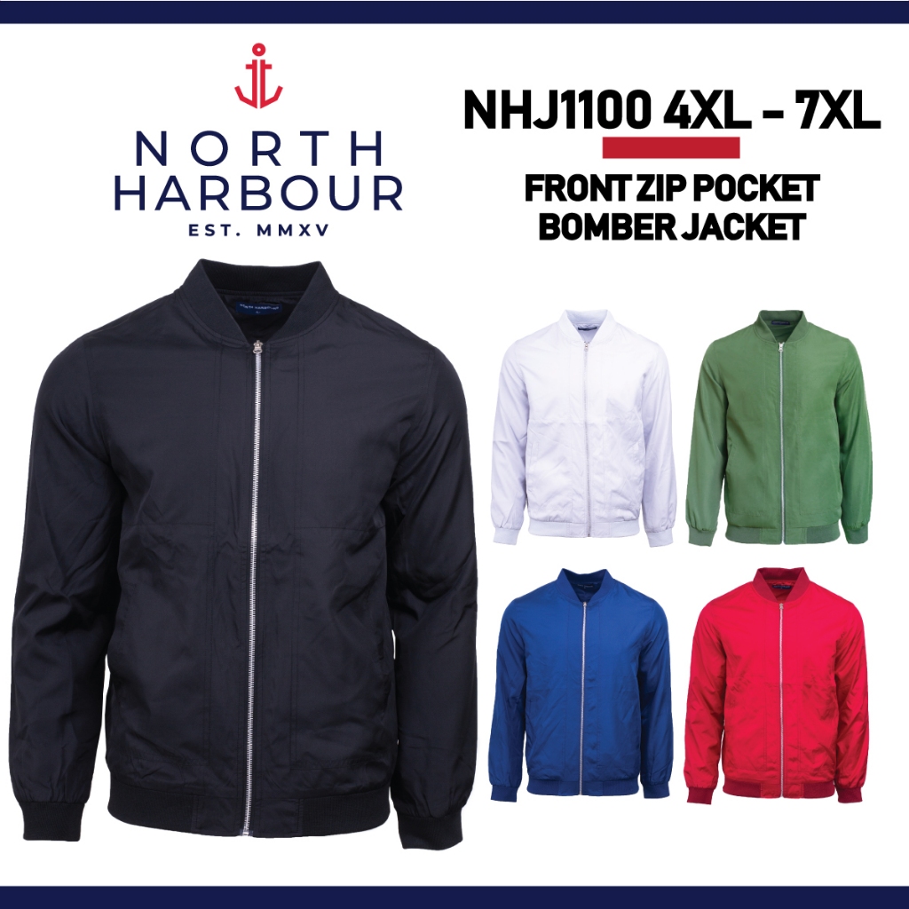 NORTH HARBOUR 4XL 5XL 6XL 7XL ลมทนสบายกระเป๋าด้านในกระเป๋า Bomber Jacket NHJ1100