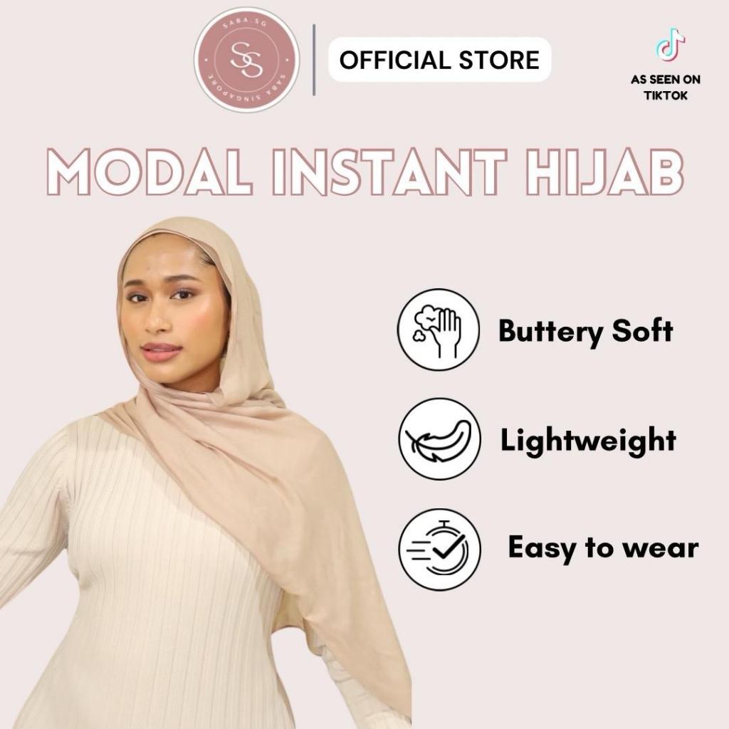 SABA Instant Modal Hijab พร้อมแม่เหล็กด้านในและจับคู่
