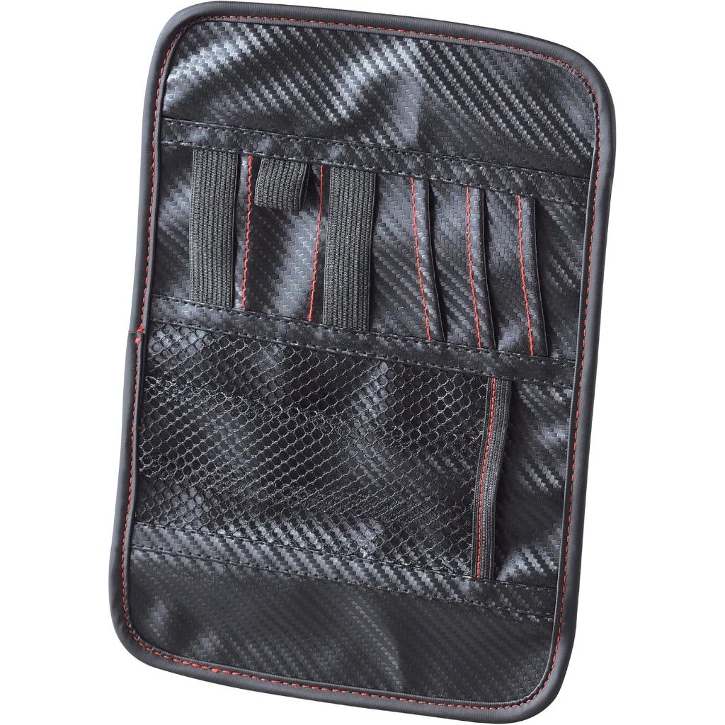 SEIWA Car Storage Sun Visor Pocket Carbon Pattern สีดํา W856