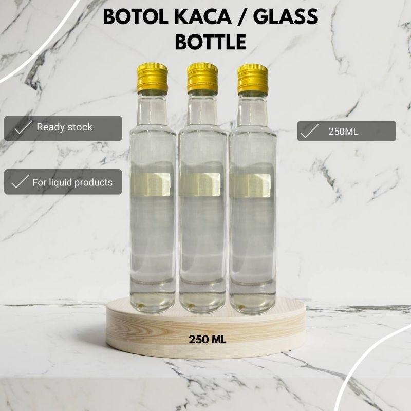 ขวดแก้ว 250ML / ขวดแก้วน้ําผึ้ง / ขวดแก้วน้ําผลไม้ / 250ML