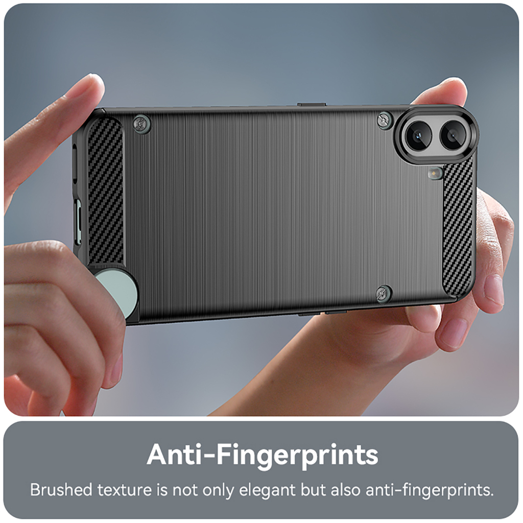 Nothing Phone 2 CMF Phone 1 Case Brushed Carbon TPU Silicone Soft Casing Phone Back Black Cover