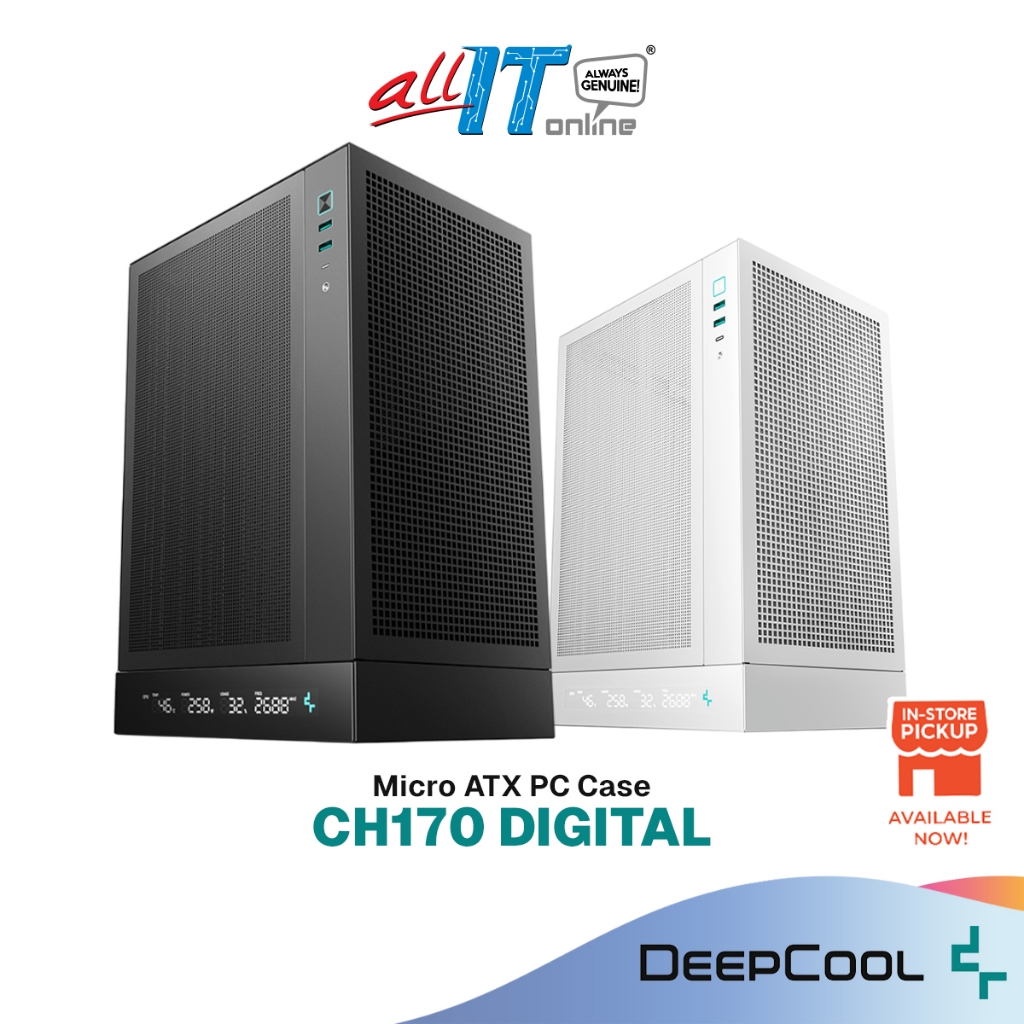 DEEPCOOL CH170 DIGITAL BLACK / WHITE Mini-ITX (ITX) เคสพีซี
