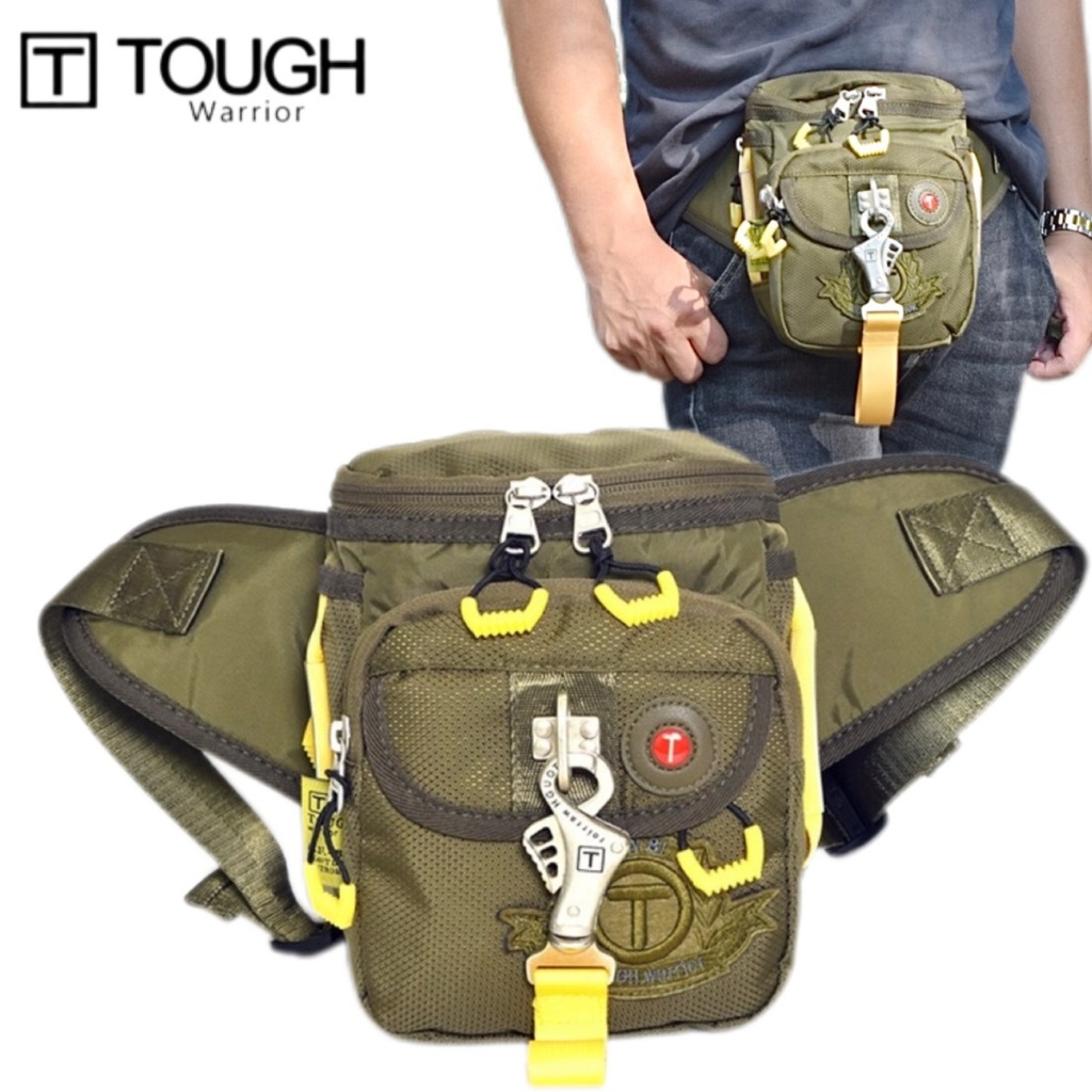 ใหม่ Tough Warrior แฟชั่นผู้ชายกระเป๋าคาดเอวกระเป๋าสะพายกระเป๋าคาดหน้าอก