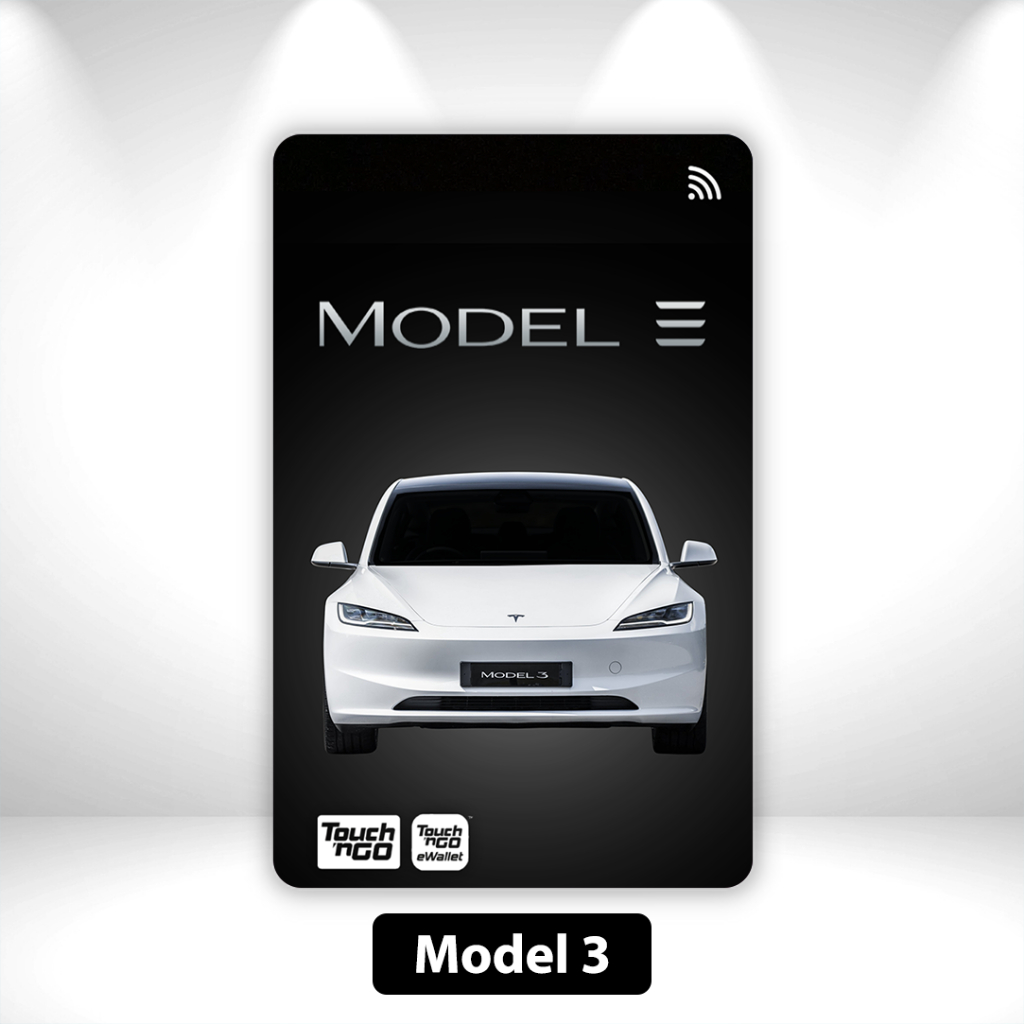 Tesla Model 3 - สติ๊กเกอร์ Touch n Go TNG สติ๊กเกอร์ NFC Card Skincard โดย Sticko Animation