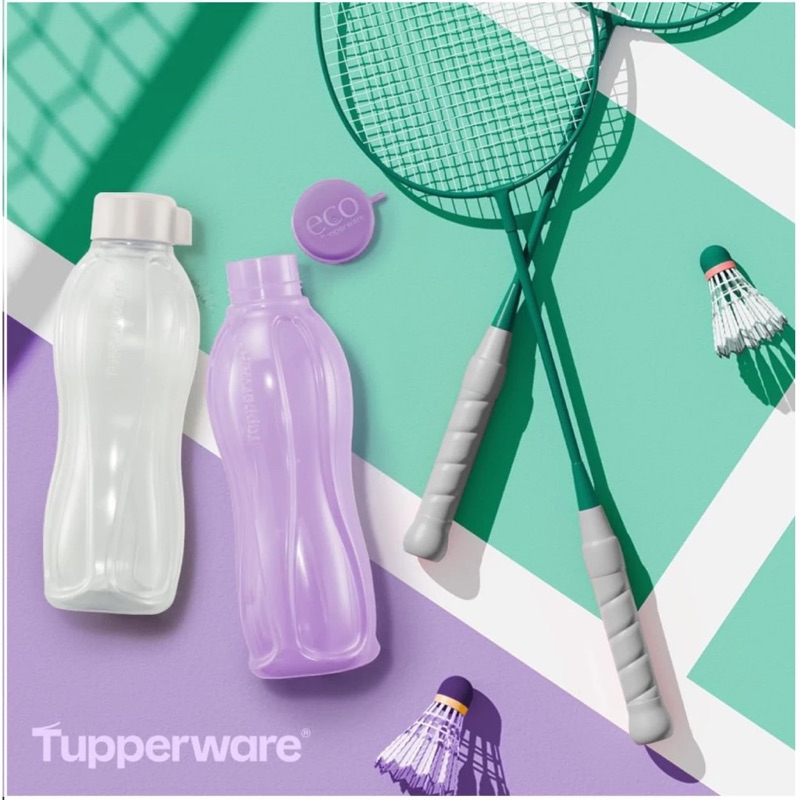 Tupperware eco bottle 1L สีม่วงและสีขาวมุก 1000ml