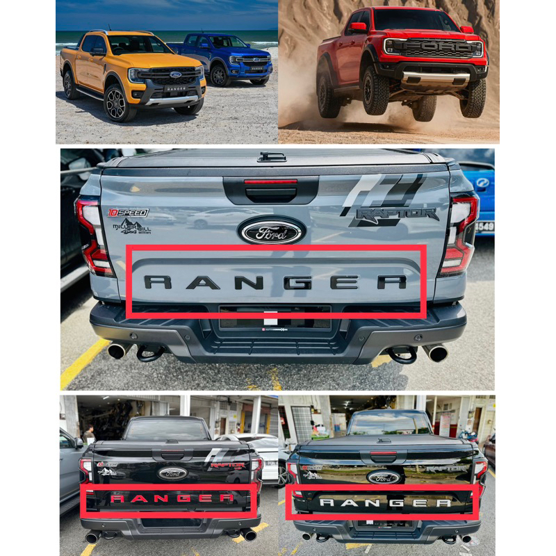 Prefect Fit อะคริลิค Ranger Word สําหรับ Ford Ranger & Raptor T9 Next Gen Tail Gate Ranger Word โลโก