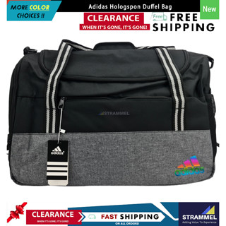 Adidas Hologpson Duffel 40 Litre กระเป๋ากีฬา ยิม ขนาดใหญ่ สีดํา สีเทา