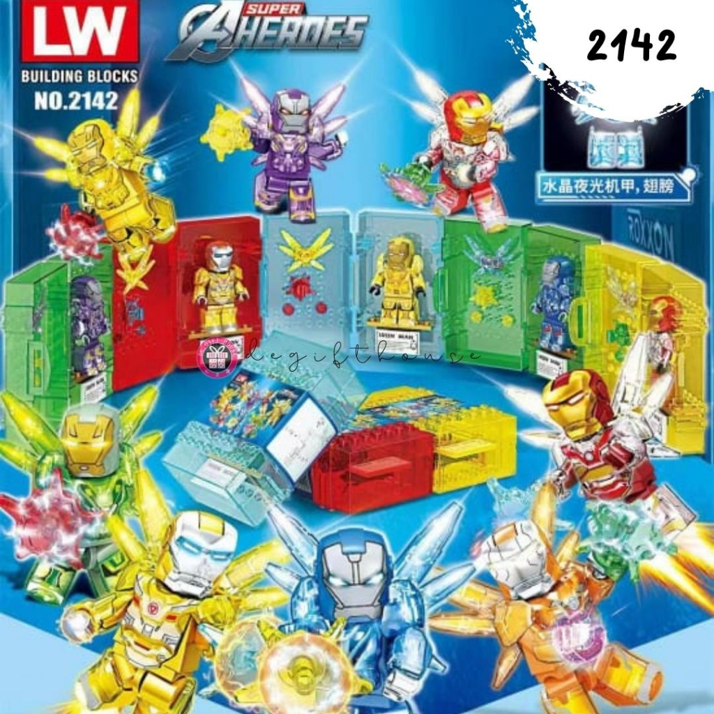 [2142] Mainan Lego Mainan Block ของเล่นสุ่ม Ironman ของเล่น Blind Surprise Mystery Figure Mainan Iro