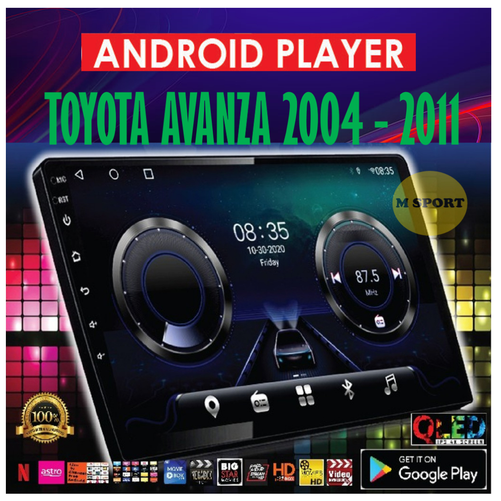 TOYOTA AVANZA 2004 - 2011 (360 CAMERA 8GB RAM 128GB CARPLAY 4G SIM Q-LED) 9 นิ้ว PLUG N PLAY เครื่อง