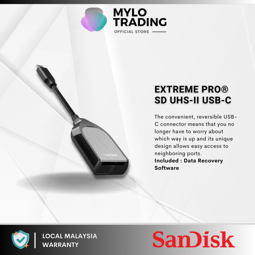 Sandisk Extreme PRO เครื่องอ่านการ์ด SD USB-C SDDR-409-G46