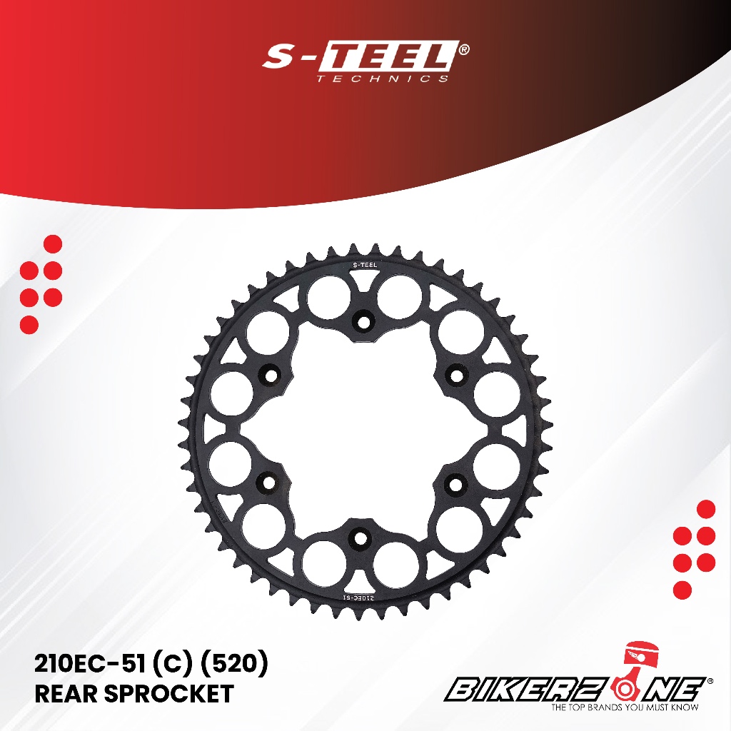 S-TEEL 210EC-51 (C) (520) Rear Sprocket for HM MOTOR, HONDA MOTORCYCLE by Bikerzone Official Store